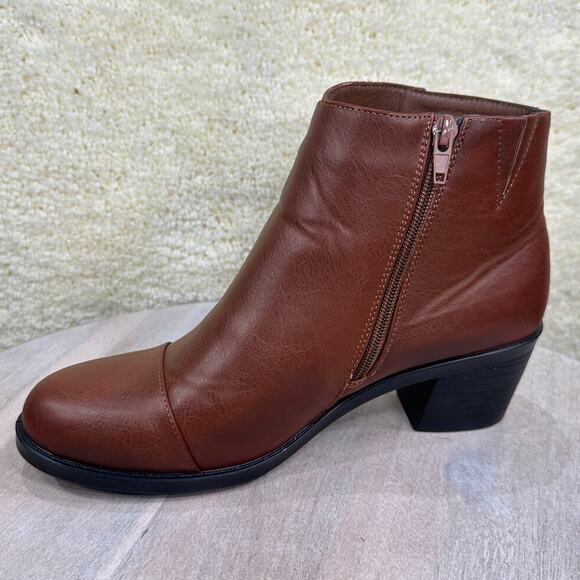 Easy Street Bean Womens Ankle Boots Size 9 WW Brown Round Toe Dressy Boots New - Picture 2 of 12